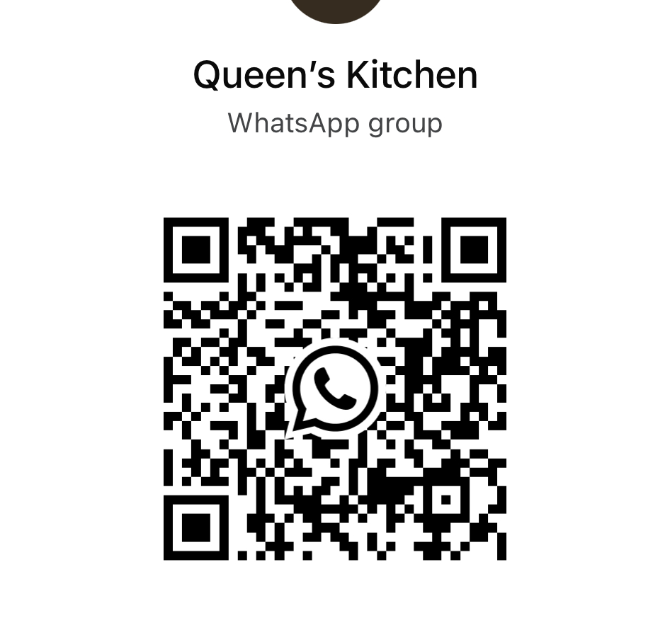 WhatsApp group QR code for Queen's Kitchen menu updates